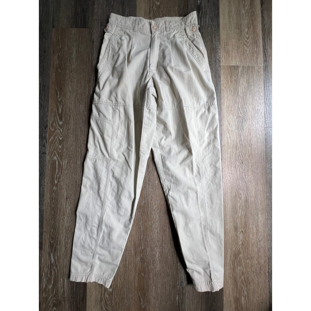 Bugle Boy Ocean League Protective Pants Mens 31L Tan Vintage Pleated Tapered
